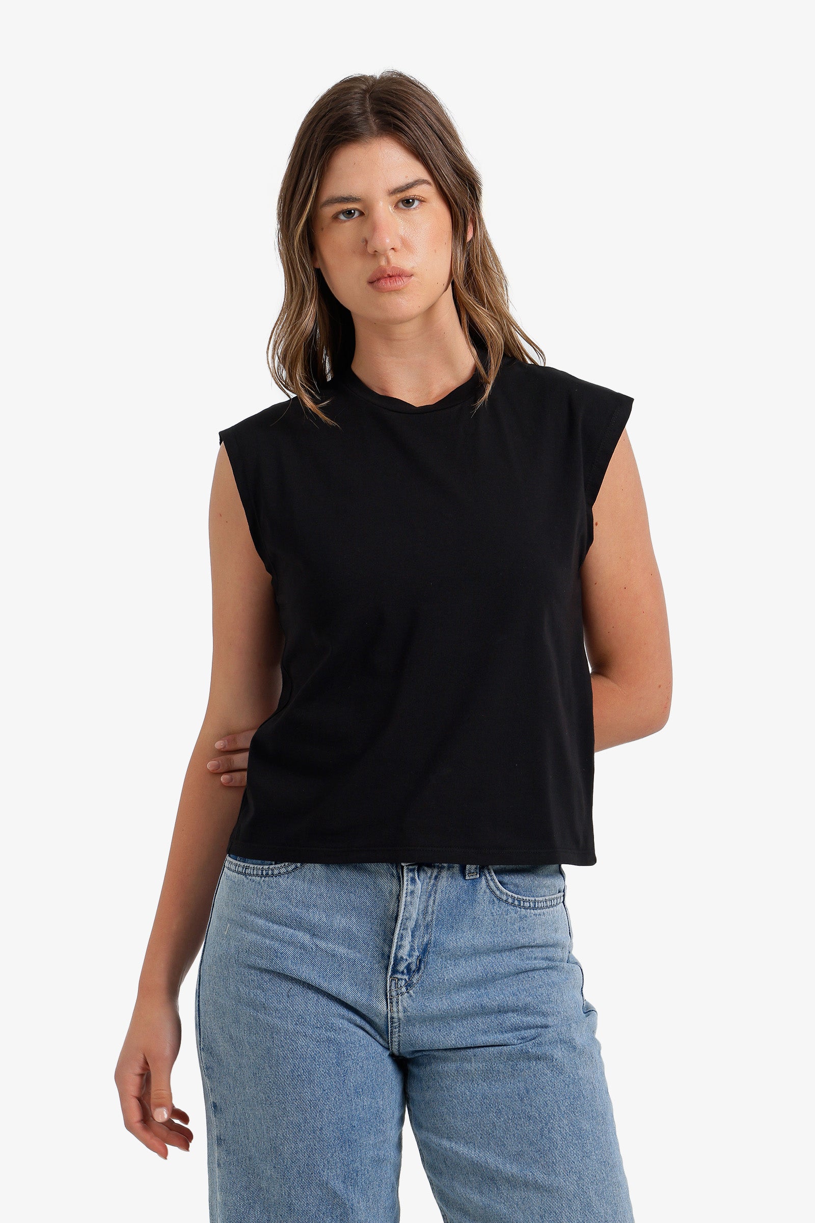 Sleeveless Cropped T-Shirt