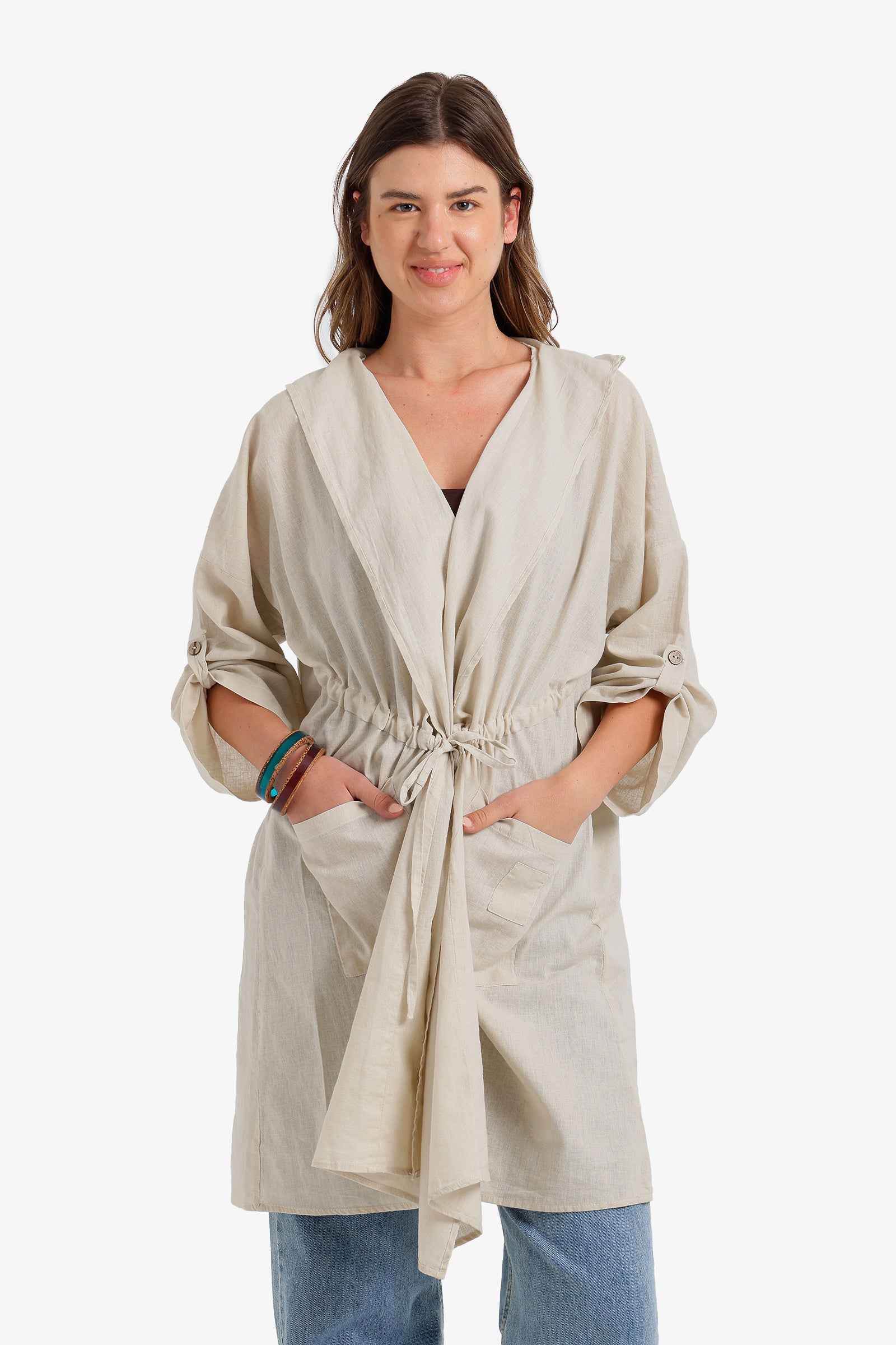 Drawstring Waist Kimono