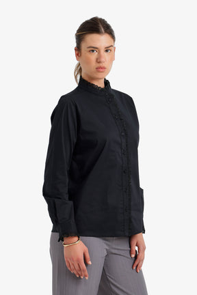 Mandarin Lace Collar Shirt