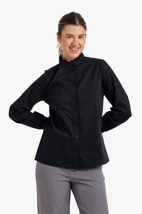 Mandarin Lace Collar Shirt