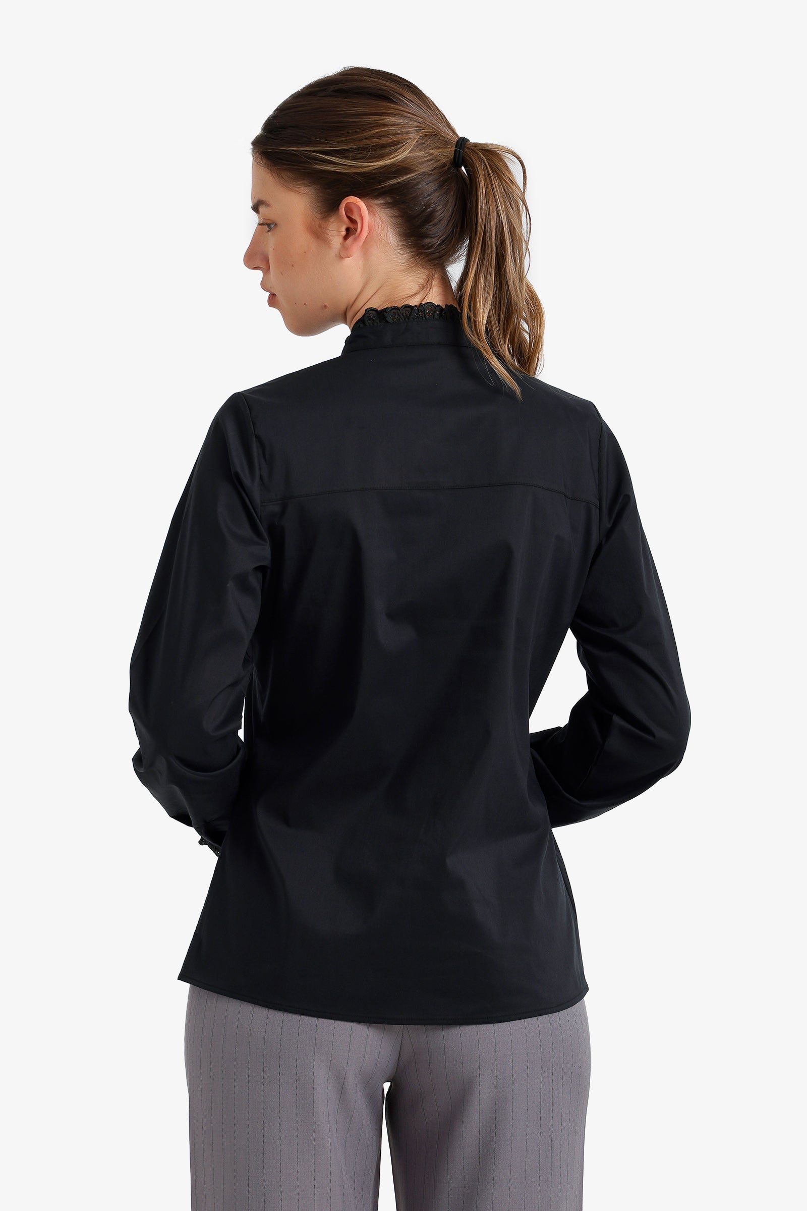Mandarin Lace Collar Shirt