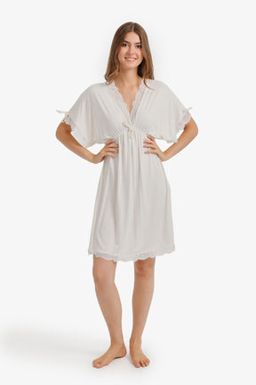 Lace-Trim Flutter Nightgown