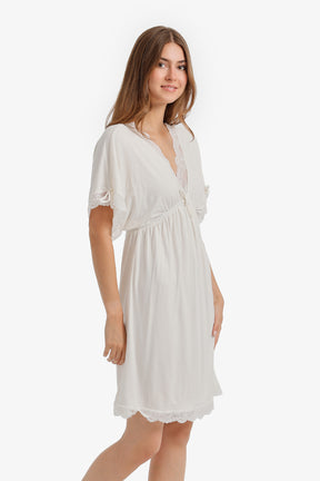 Lace-Trim Flutter Nightgown