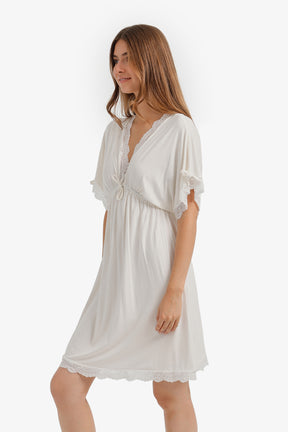 Lace-Trim Flutter Nightgown
