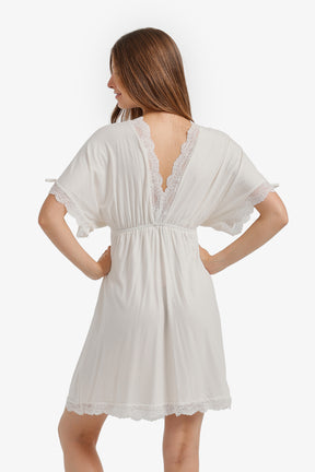 Lace-Trim Flutter Nightgown