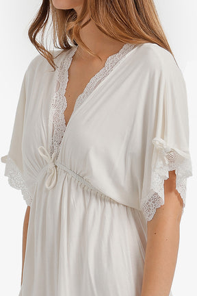 Lace-Trim Flutter Nightgown