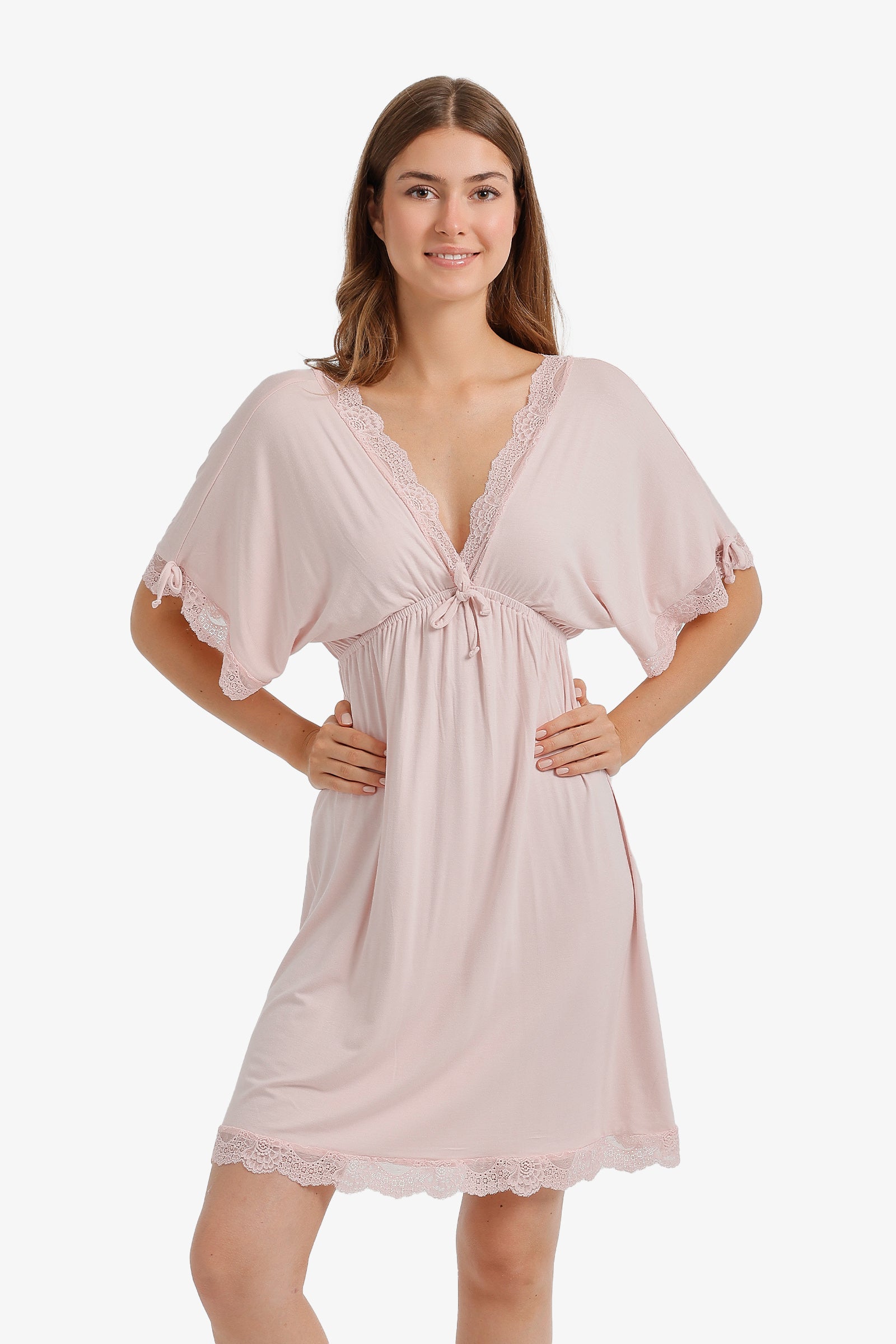 Lace-Trim Flutter Nightgown