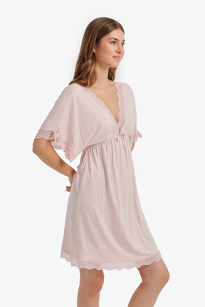 Lace-Trim Flutter Nightgown