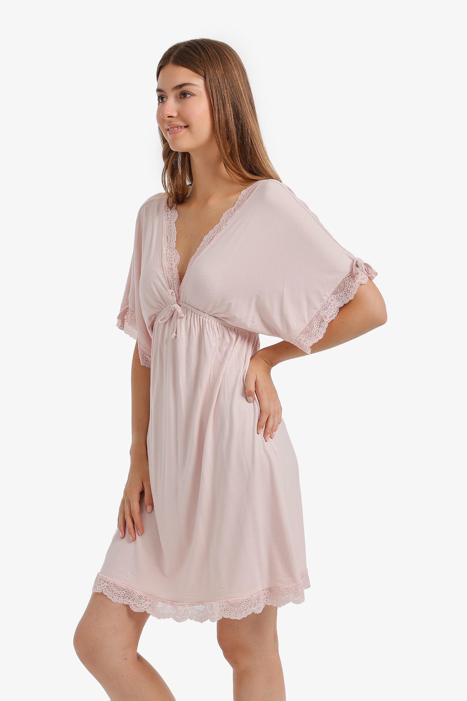 Lace-Trim Flutter Nightgown