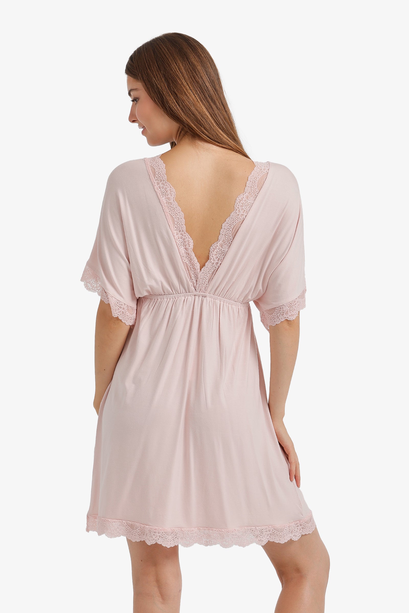 Lace-Trim Flutter Nightgown