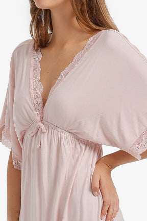 Lace-Trim Flutter Nightgown