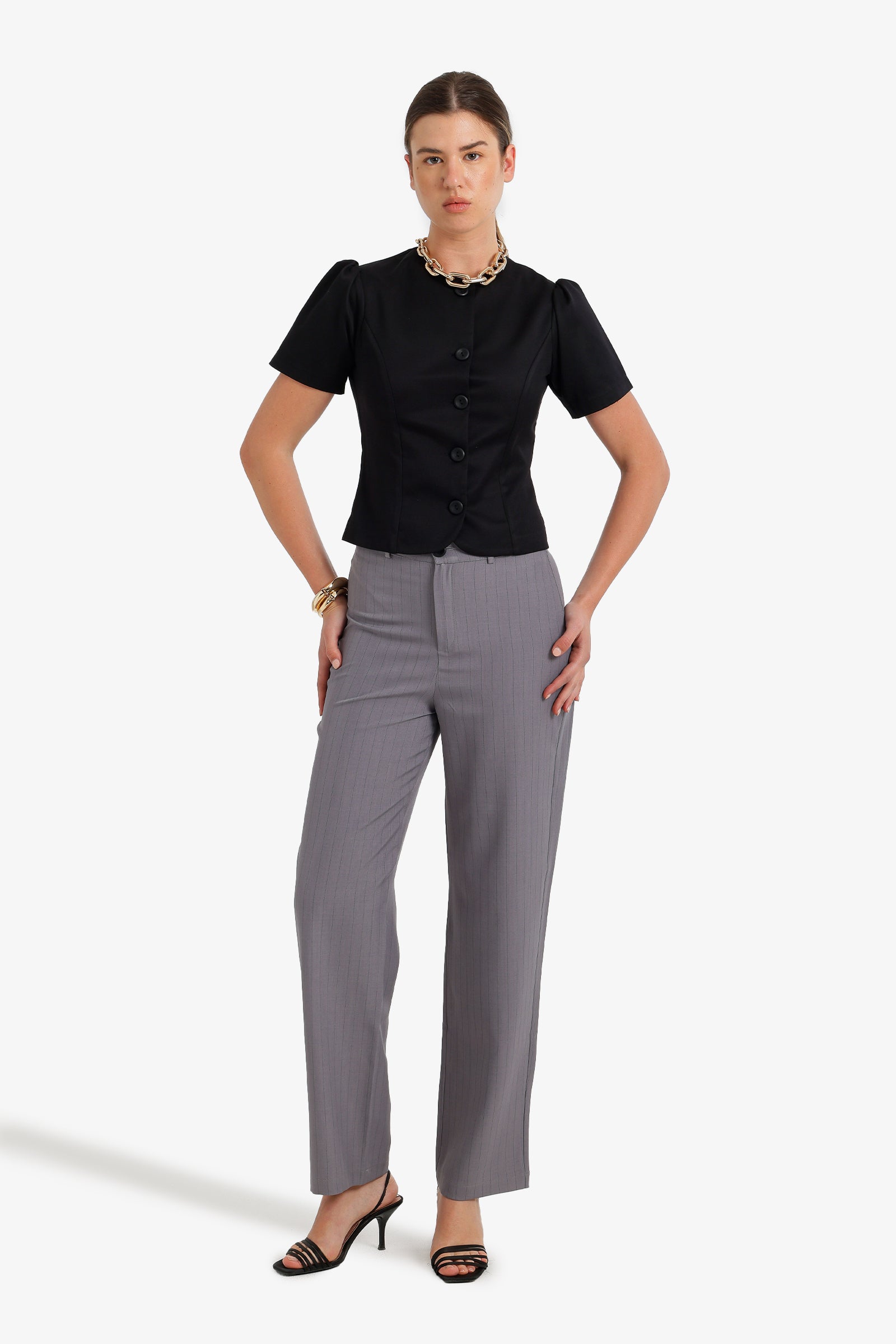 Button-Up Tailored Top