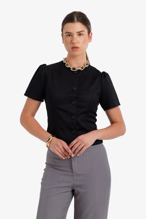 Button-Up Tailored Top