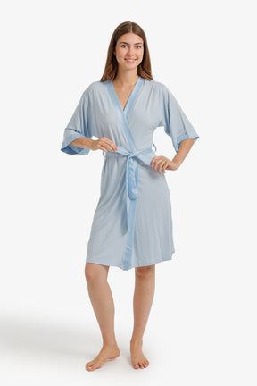 Satin-Trim Robe
