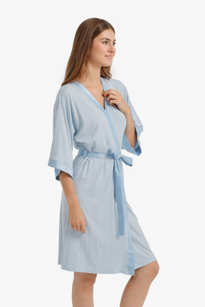 Satin-Trim Robe
