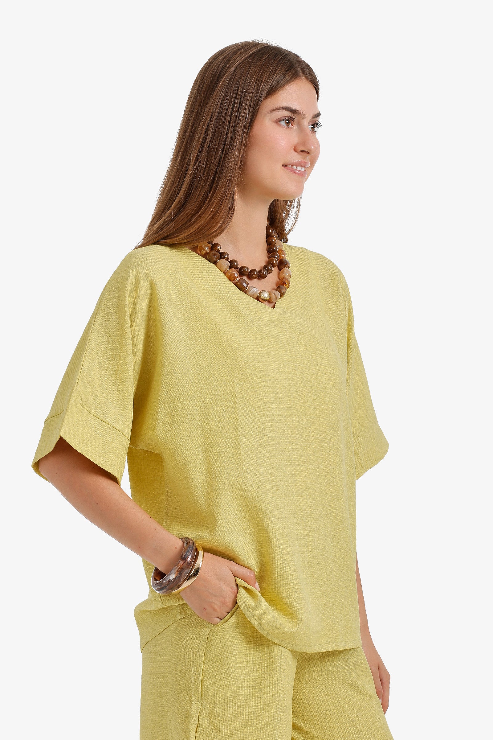 Textured V-Neck Blouse