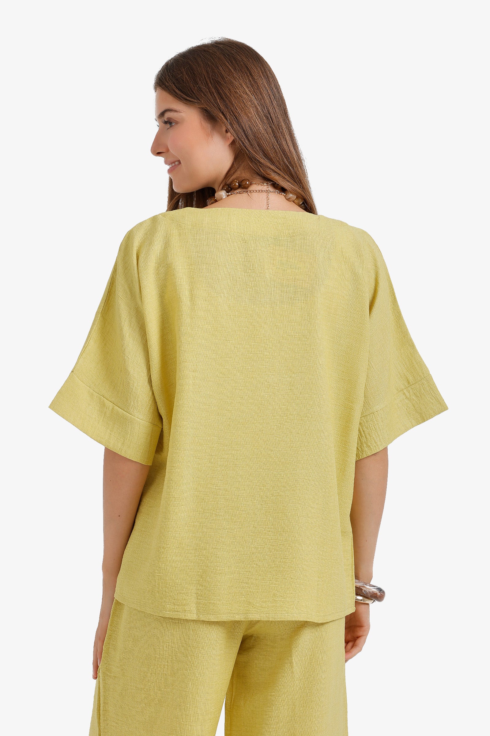 Textured V-Neck Blouse