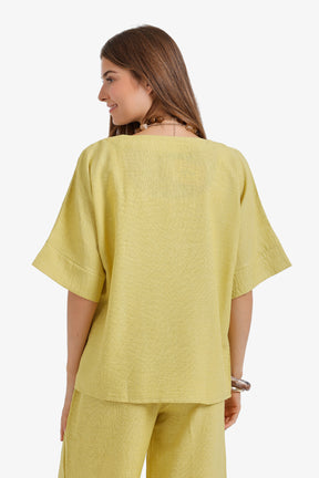 Textured V-Neck Blouse
