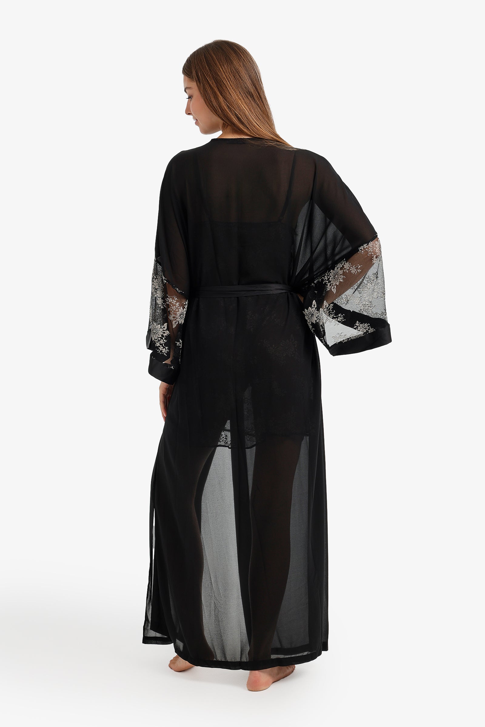 Sheer Floral Nightgown Set