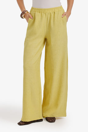 Textured Wide-Leg Pants