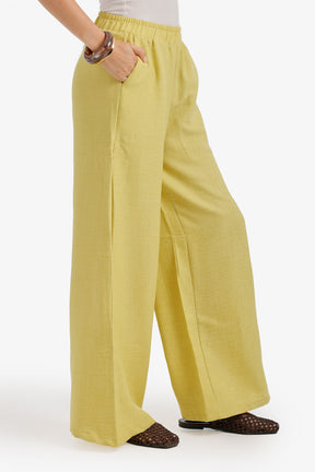 Textured Wide-Leg Pants