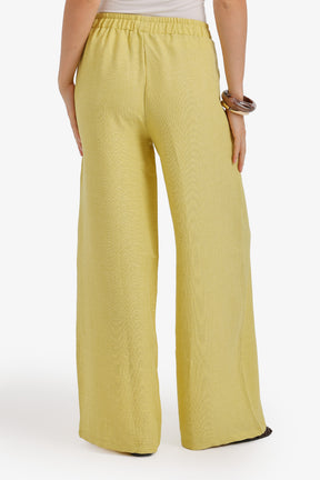 Textured Wide-Leg Pants