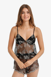 Sheer Floral Cami Pyjama