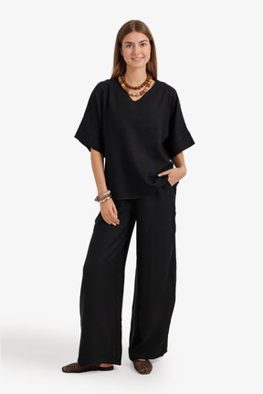 Textured V-Neck Blouse