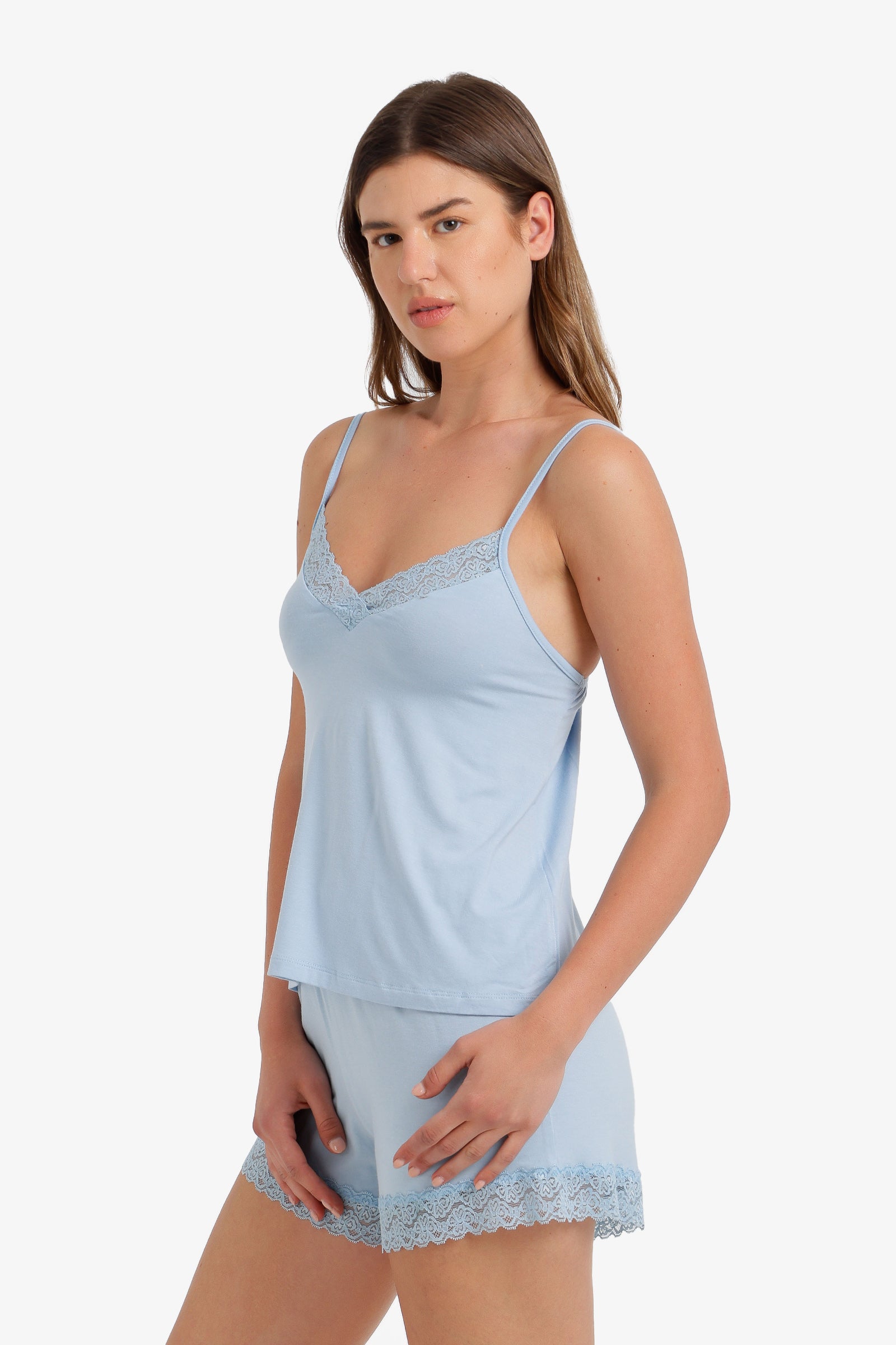 Lace-Trim Pyjama Set