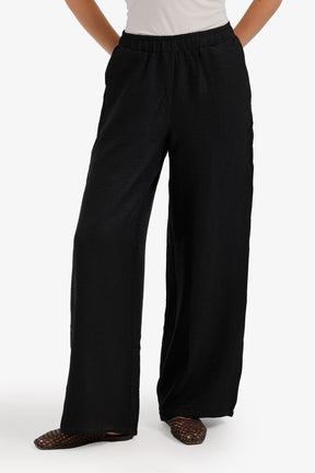Textured Wide-Leg Pants