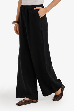 Textured Wide-Leg Pants