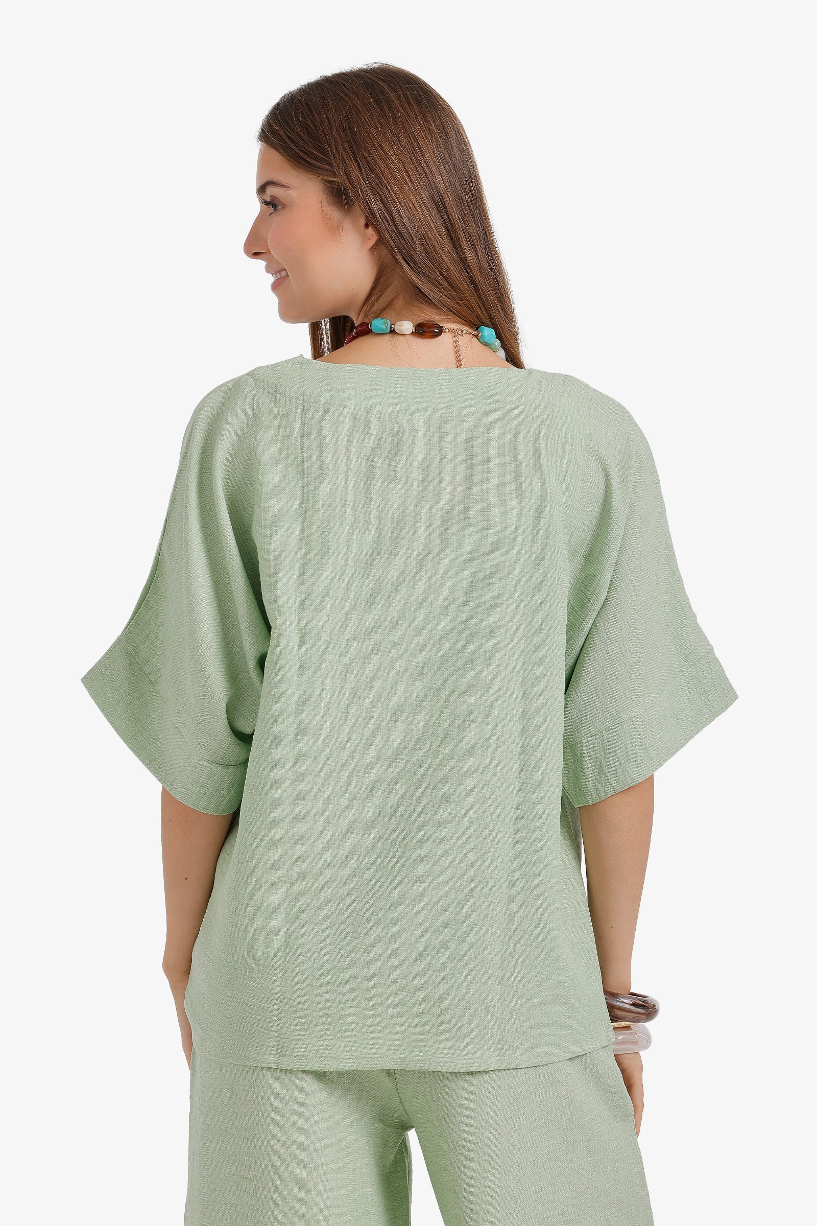 Textured V-Neck Blouse