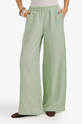Textured Wide-Leg Pants