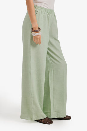 Textured Wide-Leg Pants