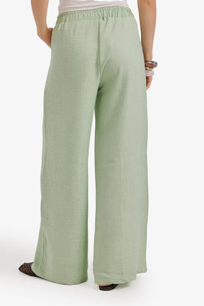 Textured Wide-Leg Pants