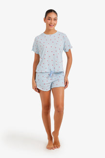 Lips-Print Ribbed Pyjama