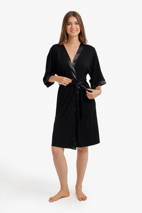 Satin-Trim Robe