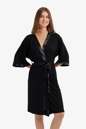 Satin-Trim Robe