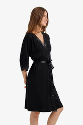 Satin-Trim Robe