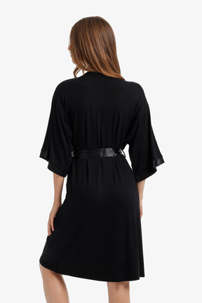 Satin-Trim Robe