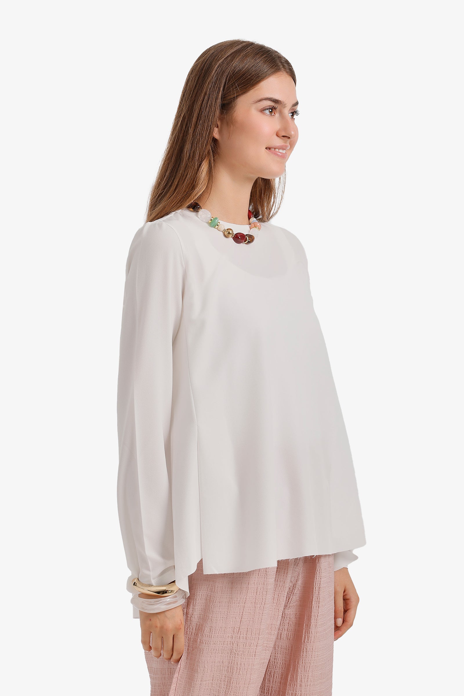 High-Low Flowy Blouse