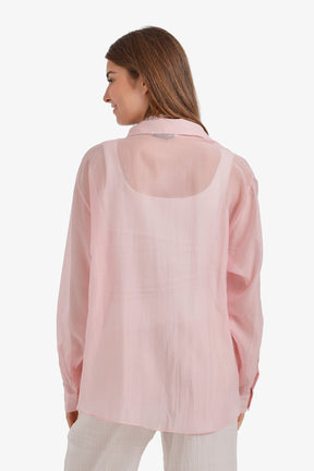 Sheer Double-Breasted Shirt