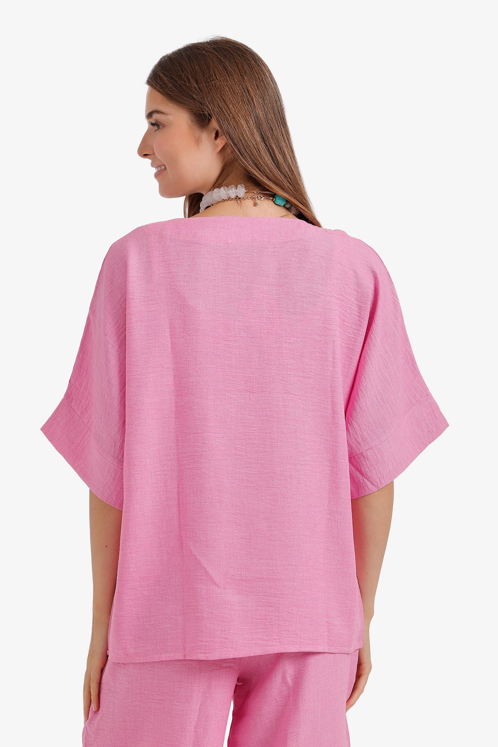 Textured V-Neck Blouse