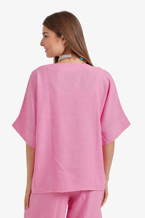 Textured V-Neck Blouse