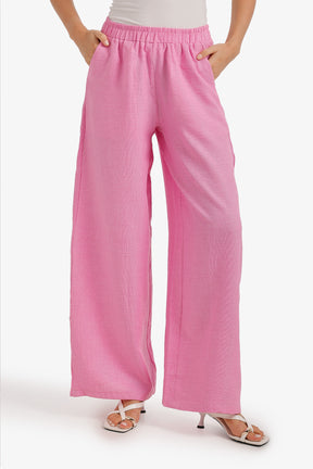 Textured Wide-Leg Pants