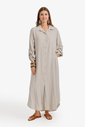 Tab Sleeve Shirt Dress