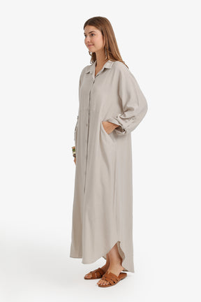 Tab Sleeve Shirt Dress