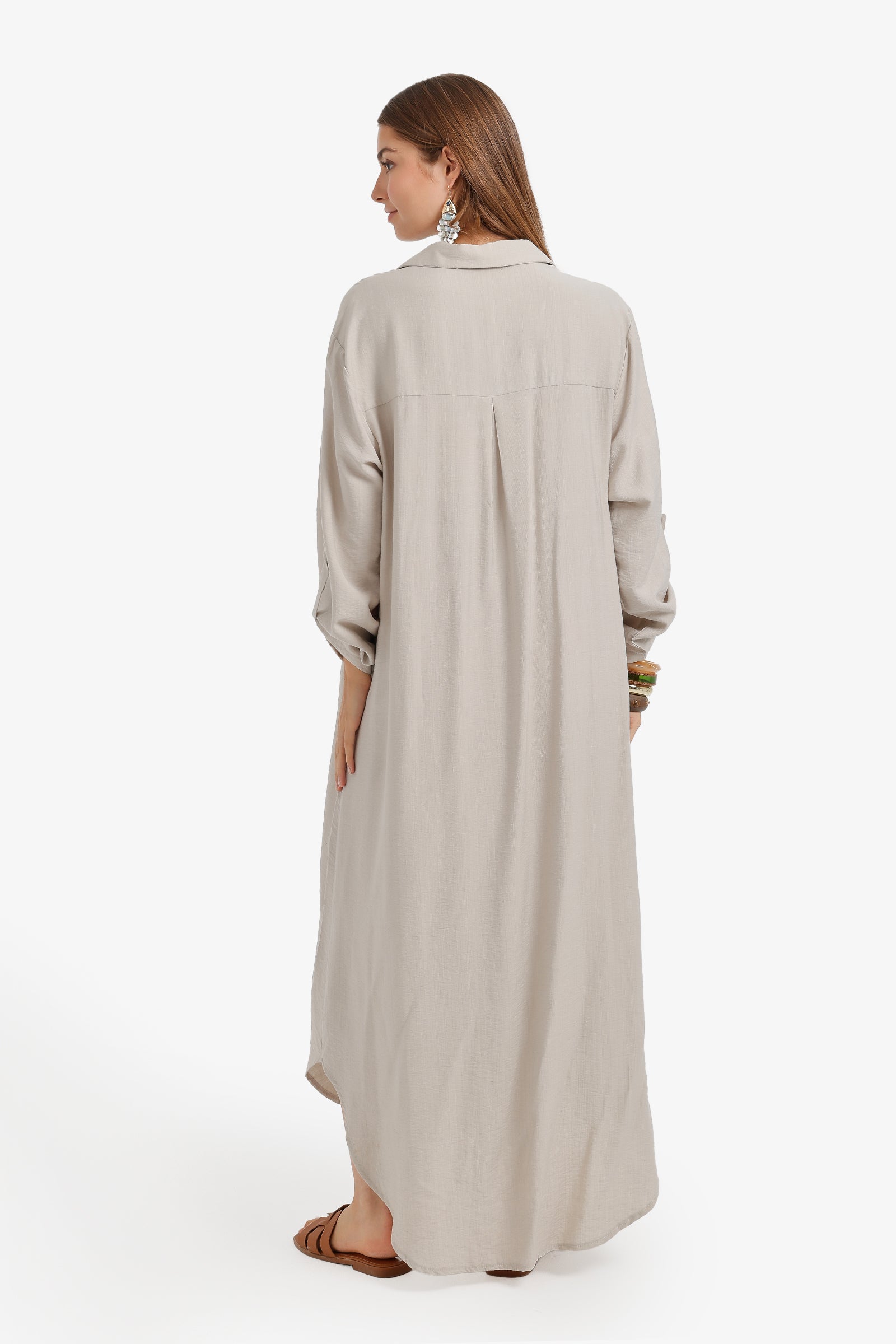 Tab Sleeve Shirt Dress