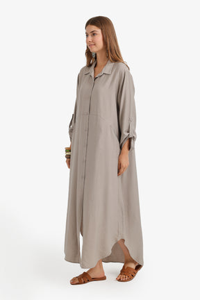 Tab Sleeve Shirt Dress