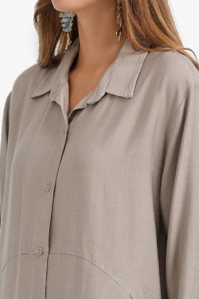 Tab Sleeve Shirt Dress